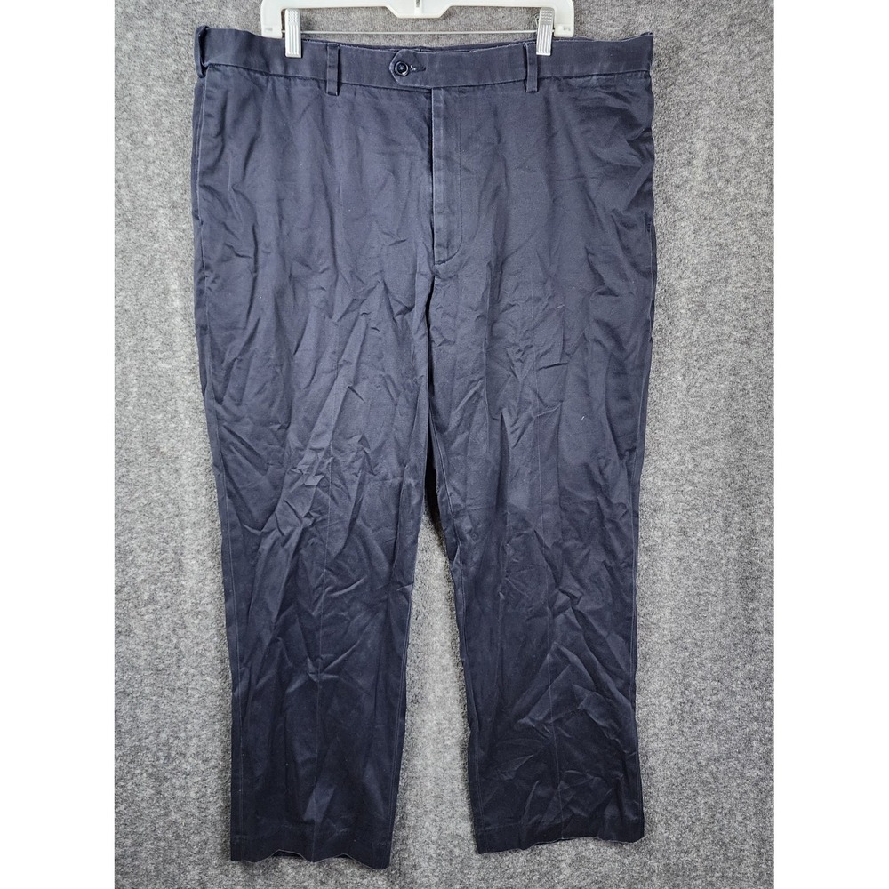Perry Ellis‎ Portfolio Dress Pants Men 40x30 Navy Blue Flat Front Straight Chino